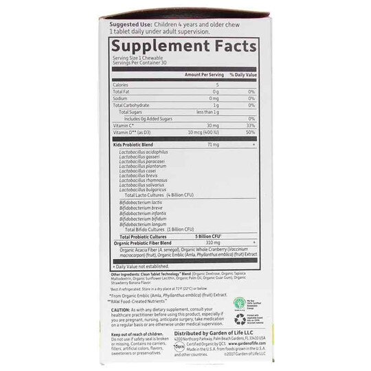 Dr. Formulated Probiotics Organic Kids +, GOL